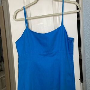 Blue Linen strapped Zara Dress